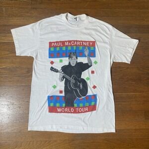 Vintage‎ 1990 Paul McCartney World Tour T-shirt Women's Large Single Stitch
